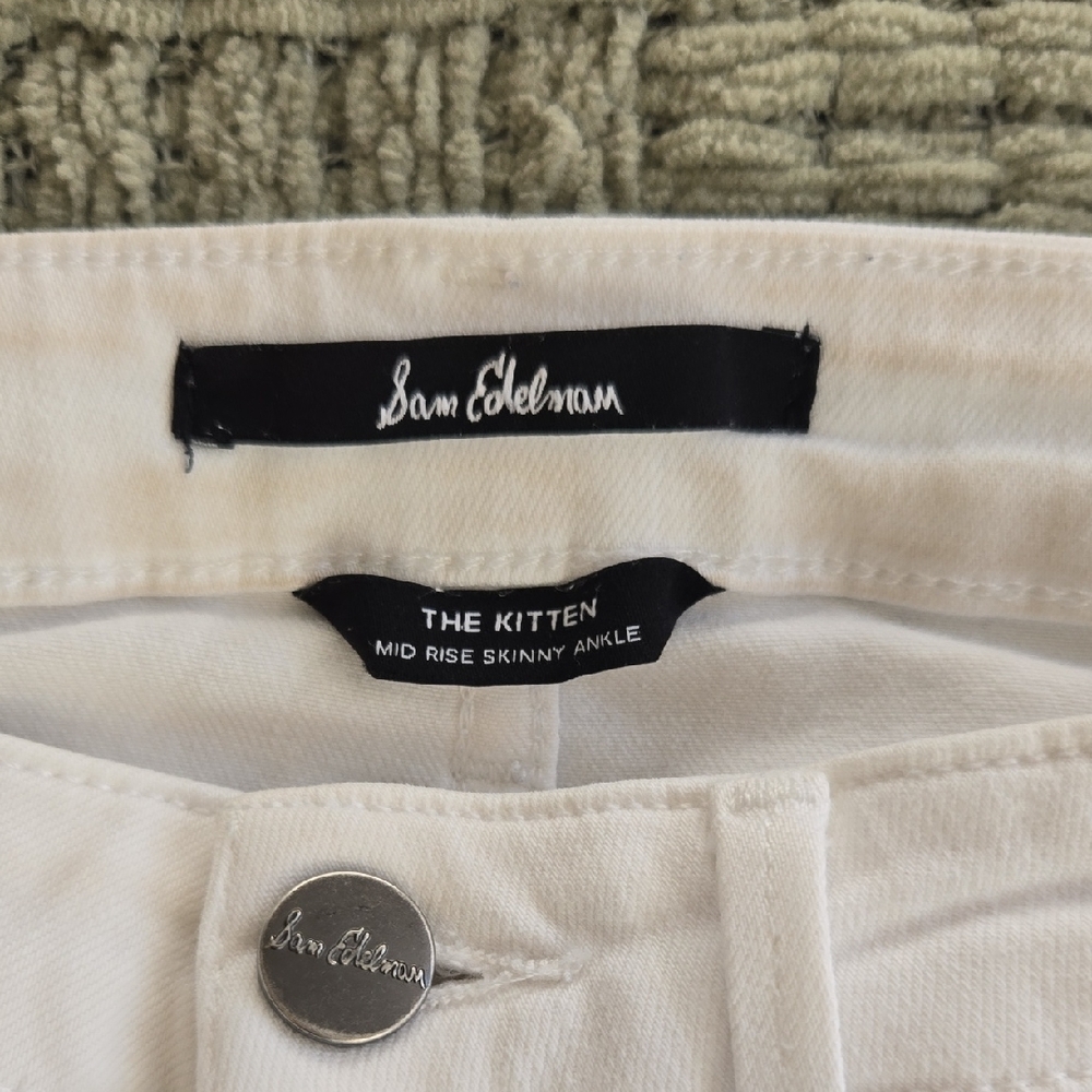 Sam Edelman White Skinny Ankle Jeans